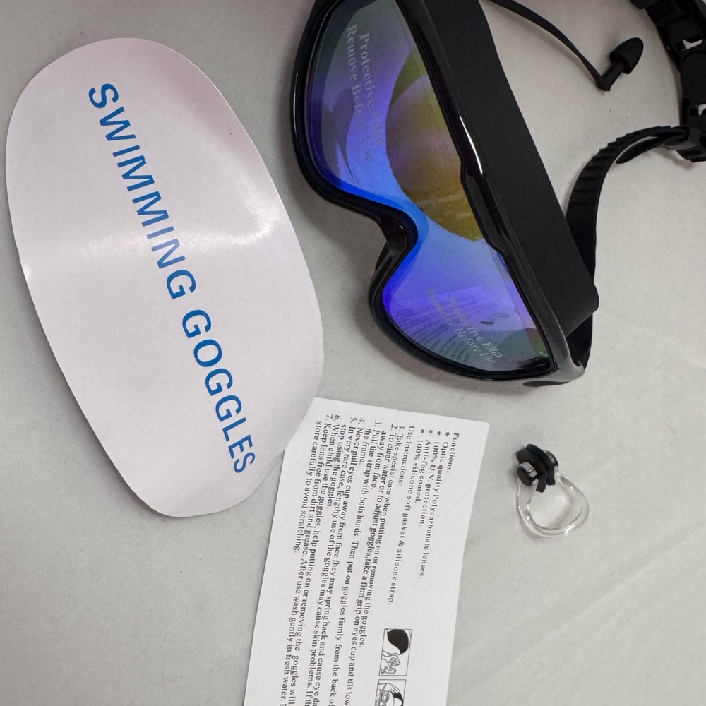 NIB Black and Blue Swim Goggles